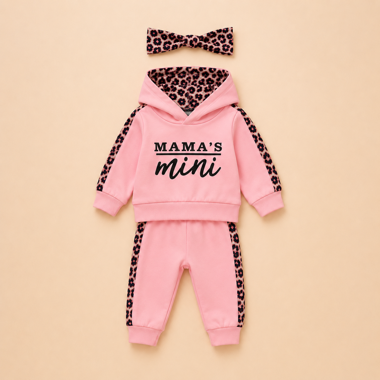 Set Bebé Niña 3 Piezas Polerón, Pantalón y Cintillo 1