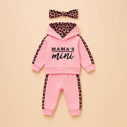 Set Bebé Niña 3 Piezas Polerón, Pantalón y Cintillo