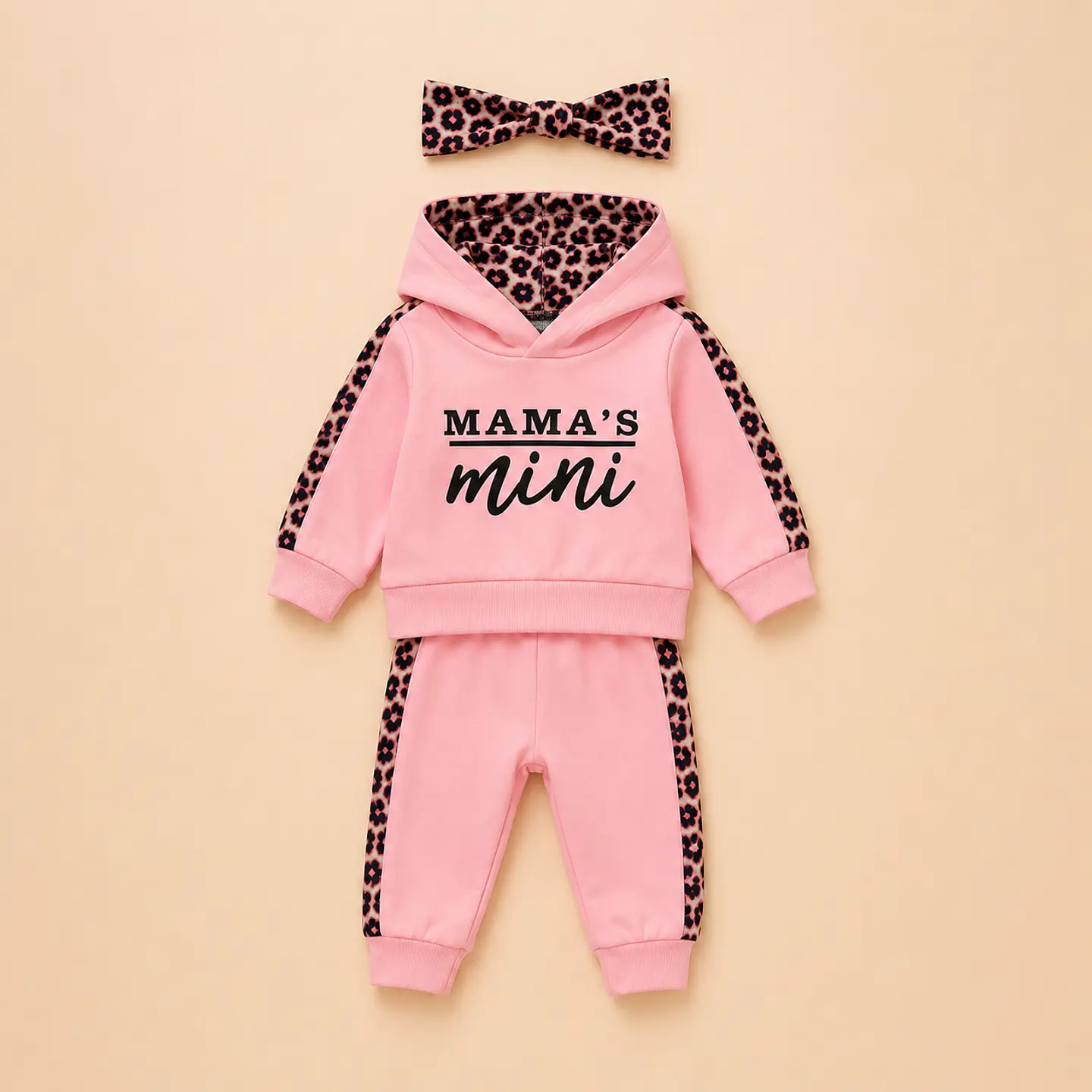 Set Bebé Niña 3 Piezas Polerón, Pantalón y Cintillo 1