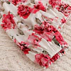 Conjunto pilucho, pantalones y cintillo flores rosadas