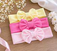 Pack 3 Cintillos para Bebé | Diademas Suaves y Ajustables rosado amarillo - Miniatura 3