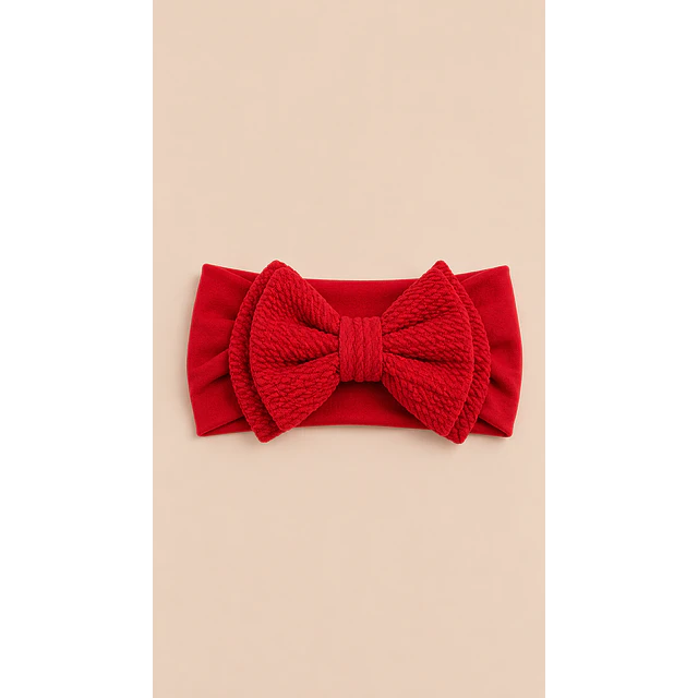 Pack 3 Cintillos para Bebé | Diademas Suaves y Ajustables rojo rosado y blanco 
