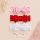 Pack 3 Cintillos para Bebé | Diademas Suaves y Ajustables rojo rosado y blanco  - Miniatura 5