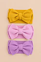 Pack 3 Cintillos para Bebé | Diademas Suaves y Ajustables rosados y amarillo grandes  - Miniatura 1