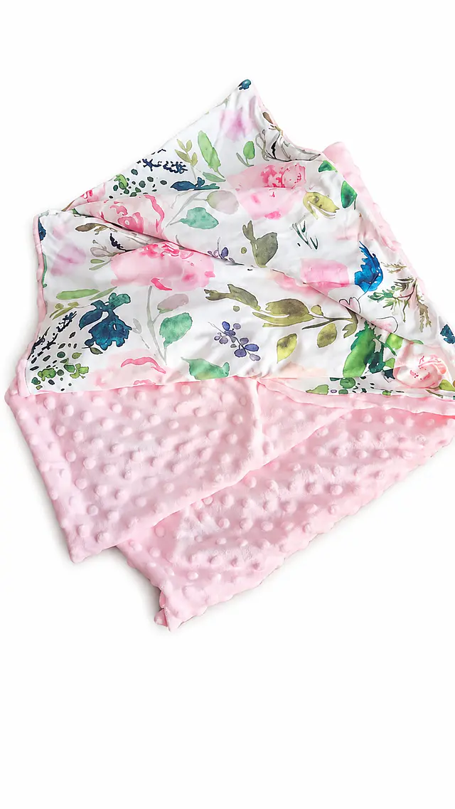 Manta Bebé flores rosada Extra Suave 100x75 cm