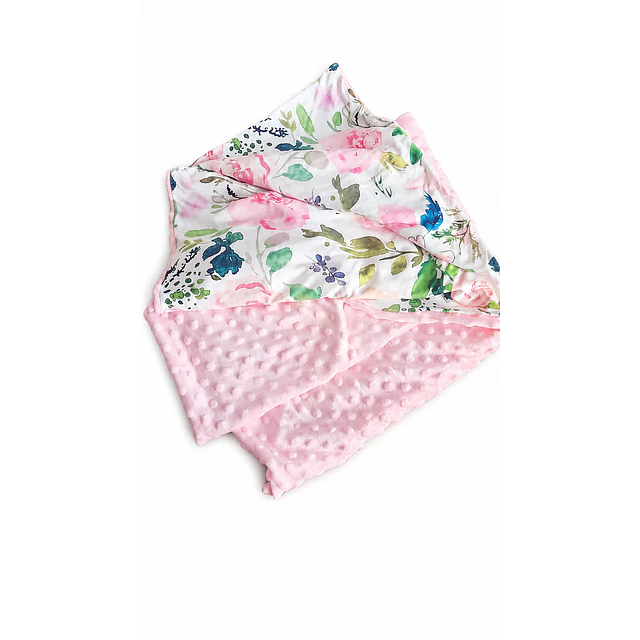 Manta Bebé flores rosada Extra Suave 100x75 cm