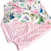 Manta Bebé flores rosada Extra Suave 100x75 cm
