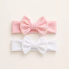 Pack 2 Cintillos para Bebé | Diademas Suaves y Ajustables rosado y blanco 