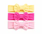 Pack 3 Cintillos para Bebé | Diademas Suaves y Ajustables rosado amarillo - Miniatura 1