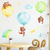 🐻 Set de Decoración Osos y Globos en Acuarela | 4 Láminas de 90x30 cm | Vinilo Decorativo Infantil