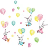 🐰 Conejos y Globos en Acuarela 1 Lámina 90x30 cm | Vinilo Sticker de Pared Infantil