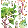 🦕 Baby Sweet Dinos en Acuarela 2 Láminas 90x30 cm | Vinilo Sticker de Pared Infantil