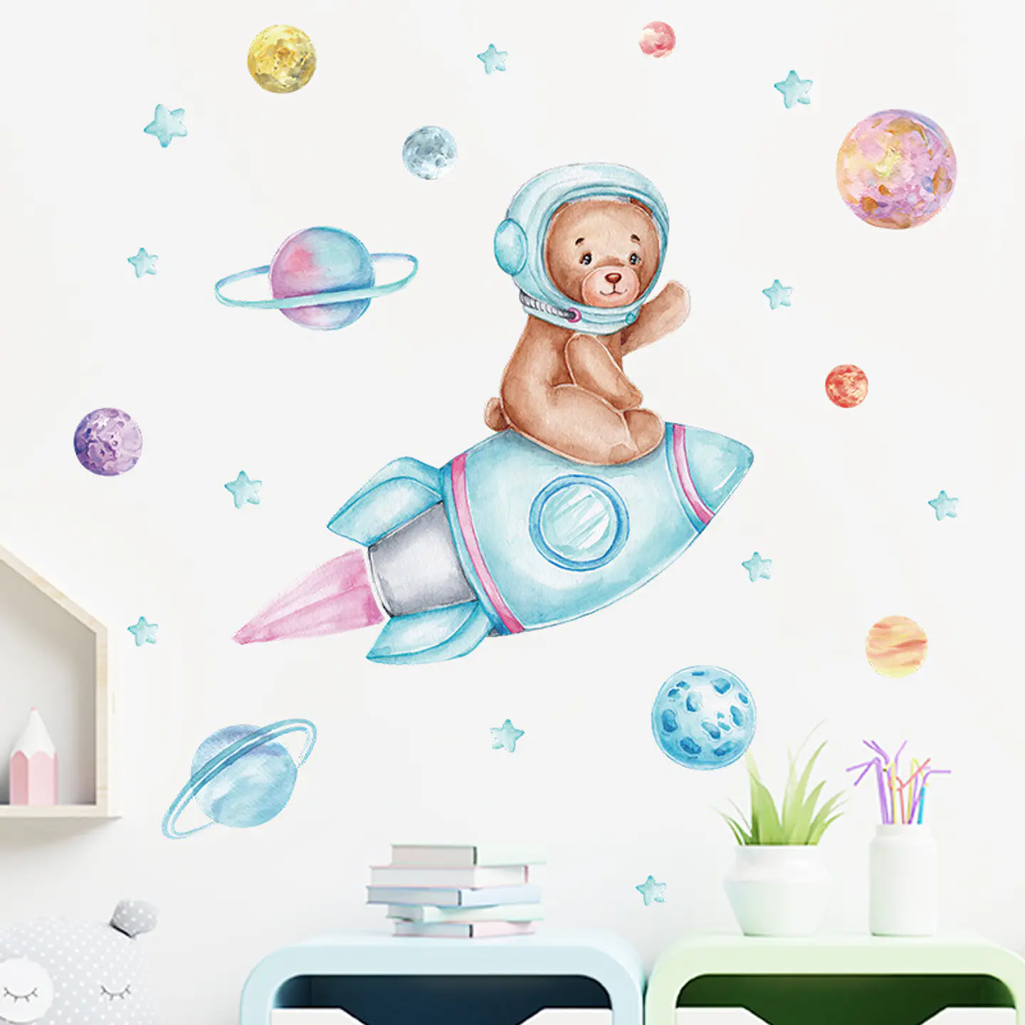 Aventura Espacial | Set 3 Vinilos Decorativos Infantiles 60 × 30 cm 5