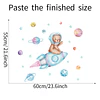 Los Planetas del Oso y Lunas Azules | Vinilo Sticker de Pared Infantil Set 3 Láminas (60x30 cm c/u)
