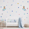 Los Planetas del Oso y Lunas Azules | Vinilo Sticker de Pared Infantil Set 3 Láminas (60x30 cm c/u)