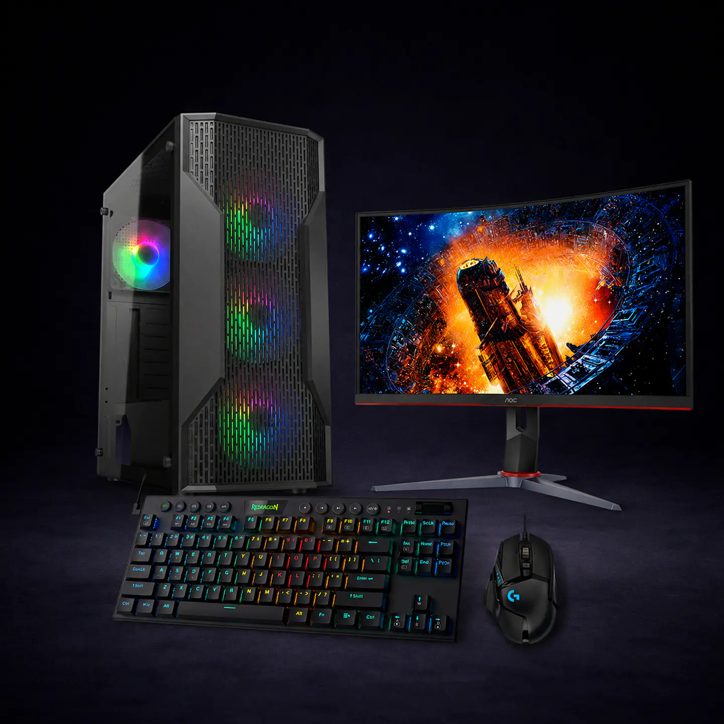 PACK Monitor 165hz + Mouse + Teclado + PC gamer RTX 5050 8GB | AMD Ryzen 5 5500 | Con WIFI y BT 1