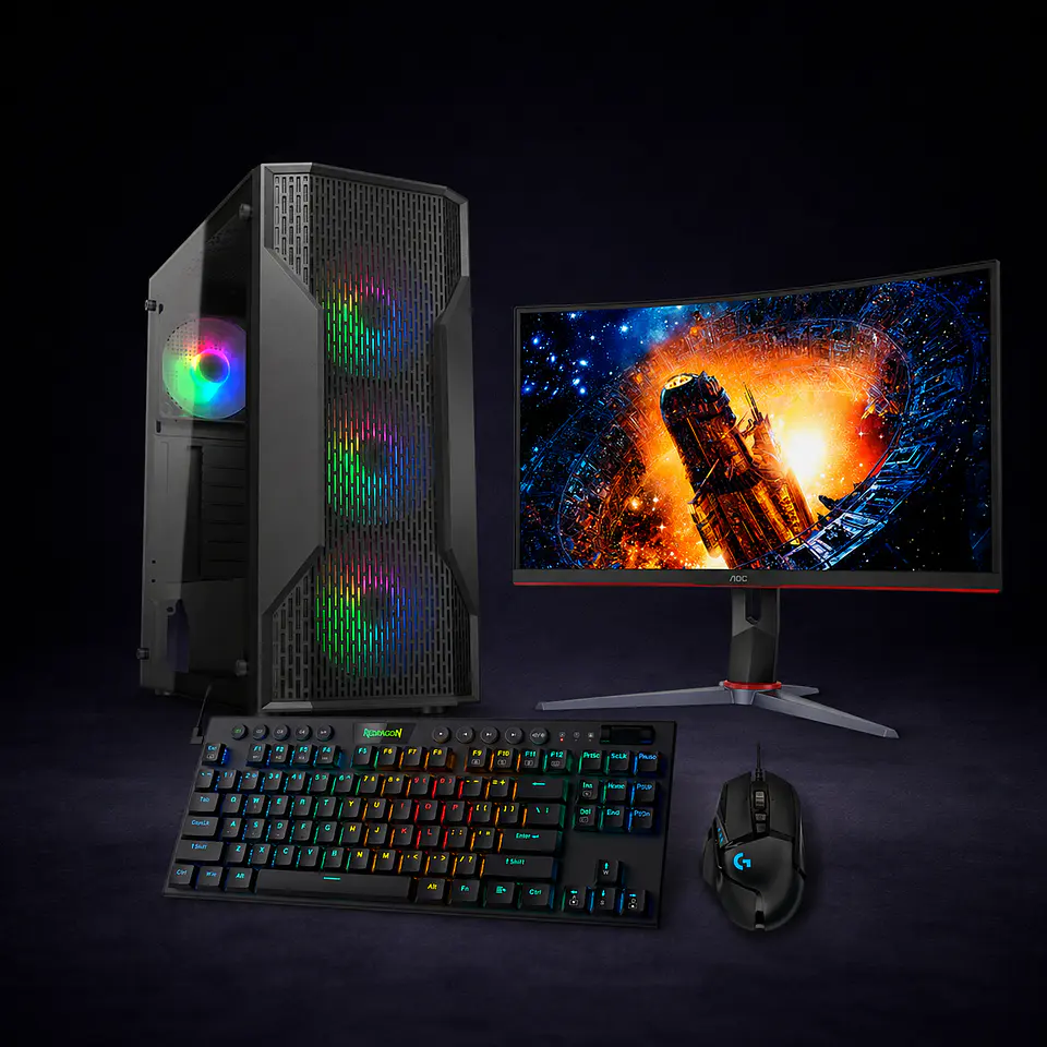 PACK Monitor 165hz + Mouse + Teclado + PC gamer RTX 5050 8GB | AMD Ryzen 5 5500 | Con WIFI y BT 1