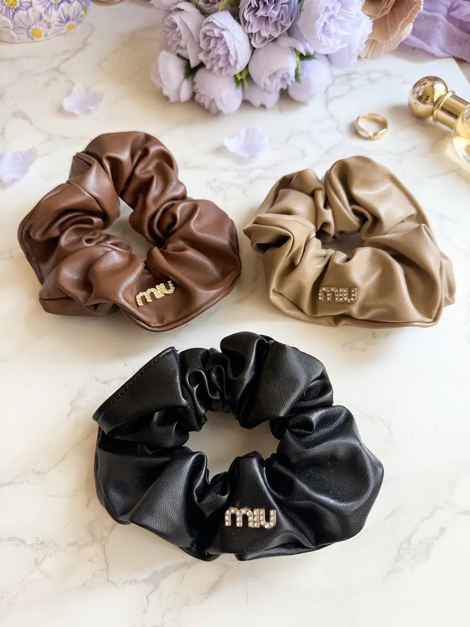 Maya Leather Scrunchie 1