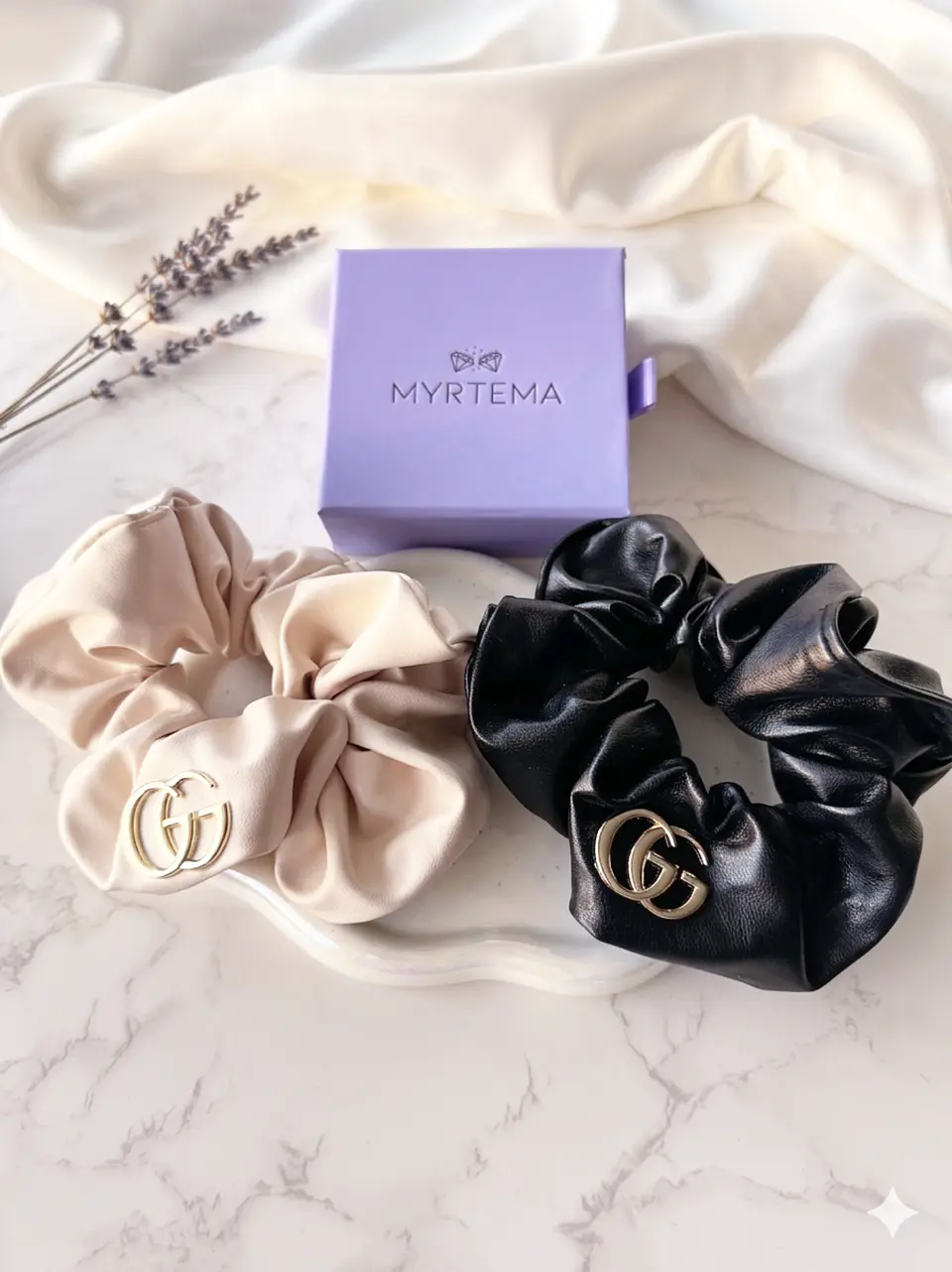 Gia Leather Scrunchie 1