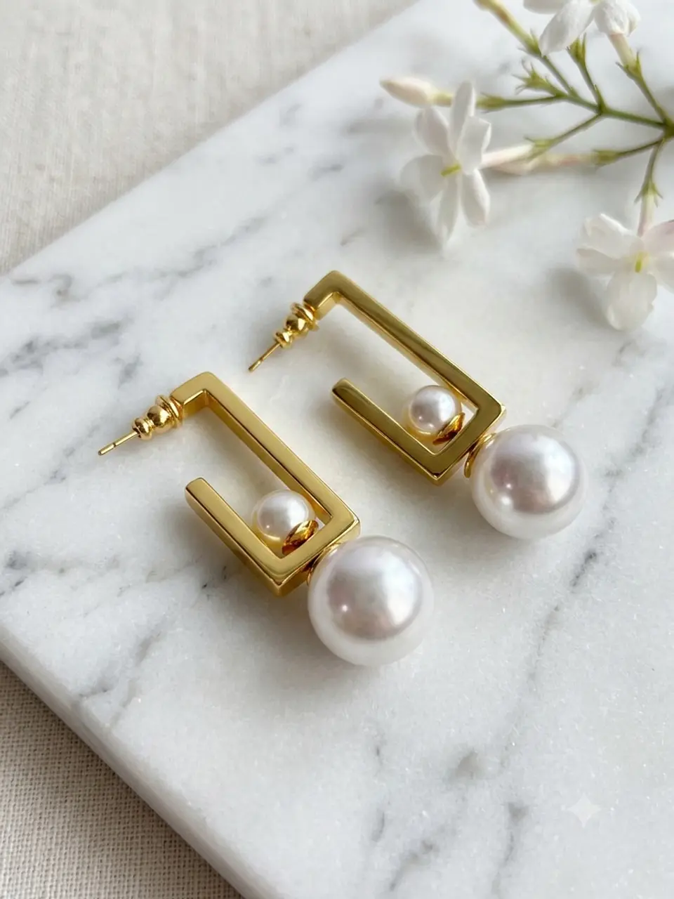 Doris Geometric Pearl Σκουλαρίκια 1