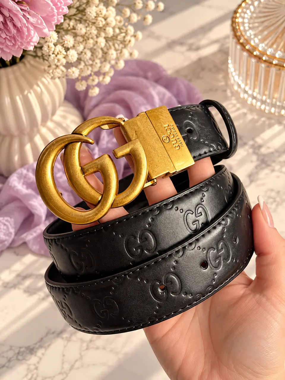 Gia Logo Leather Belt 1
