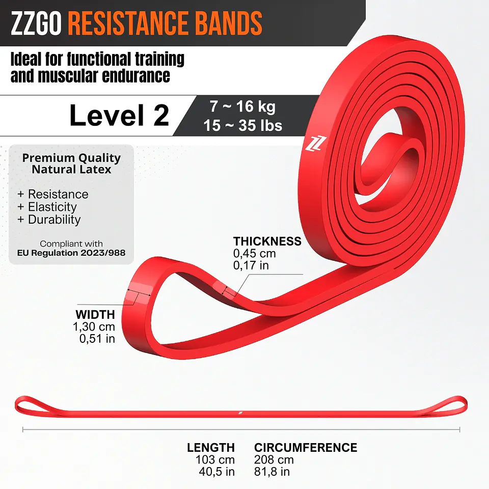 ZZGO Kit de Bandas de Resistência Motion 4X (2 Power Handles + Ancoragem de Porta + Barra Portátil + Banda) 6