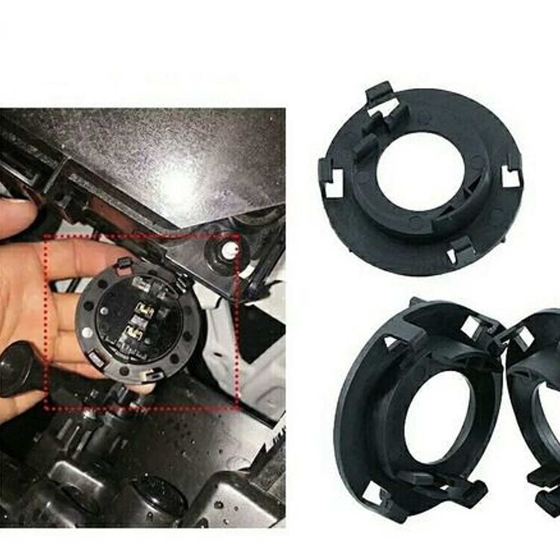 ADAPTADORES H7 KIA CERATO, CARNIVAL, HYUNDAI TUCSON 1