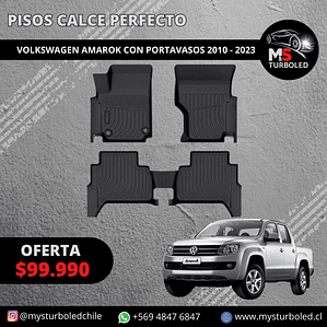 PISO DE CALCE PERFECTO VOLKSWAGEN AMAROK CON PORTAVASOS