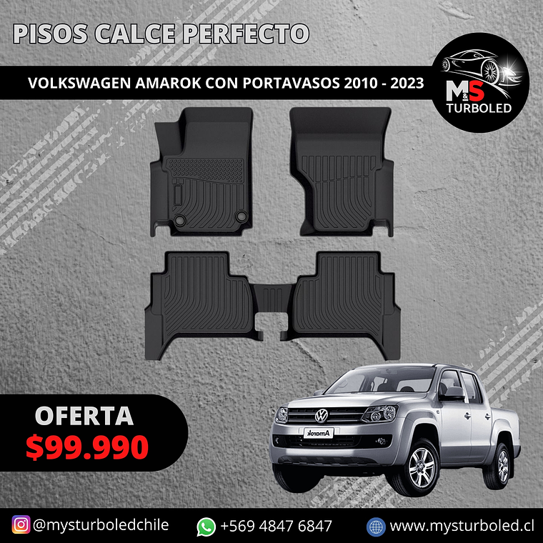 PISO DE CALCE PERFECTO VOLKSWAGEN AMAROK CON PORTAVASOS 1