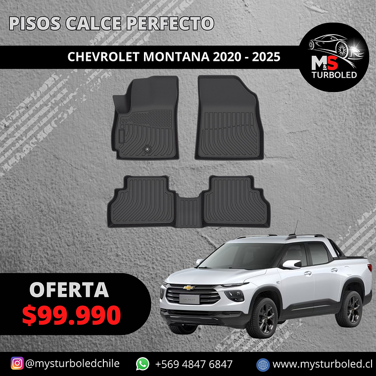 PISO DE CALCE PERFECTO CHEVROLET MONTANA 1