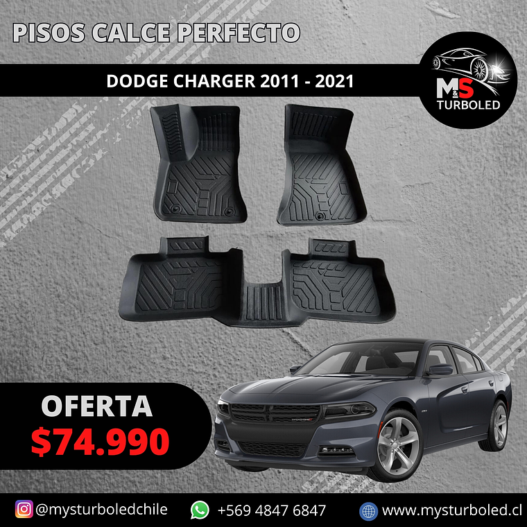 PISO DE CALCE PERFECTO DODGE CHARGER 1