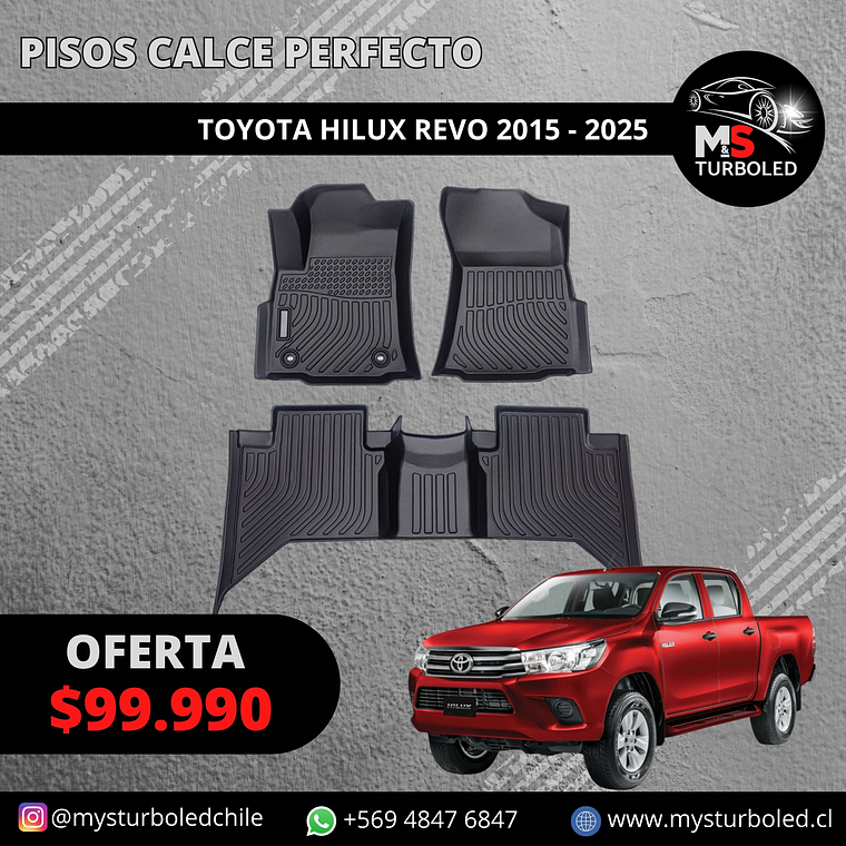 PISO DE CALCE PERFECTO TOYOTA HILUX REVO 1
