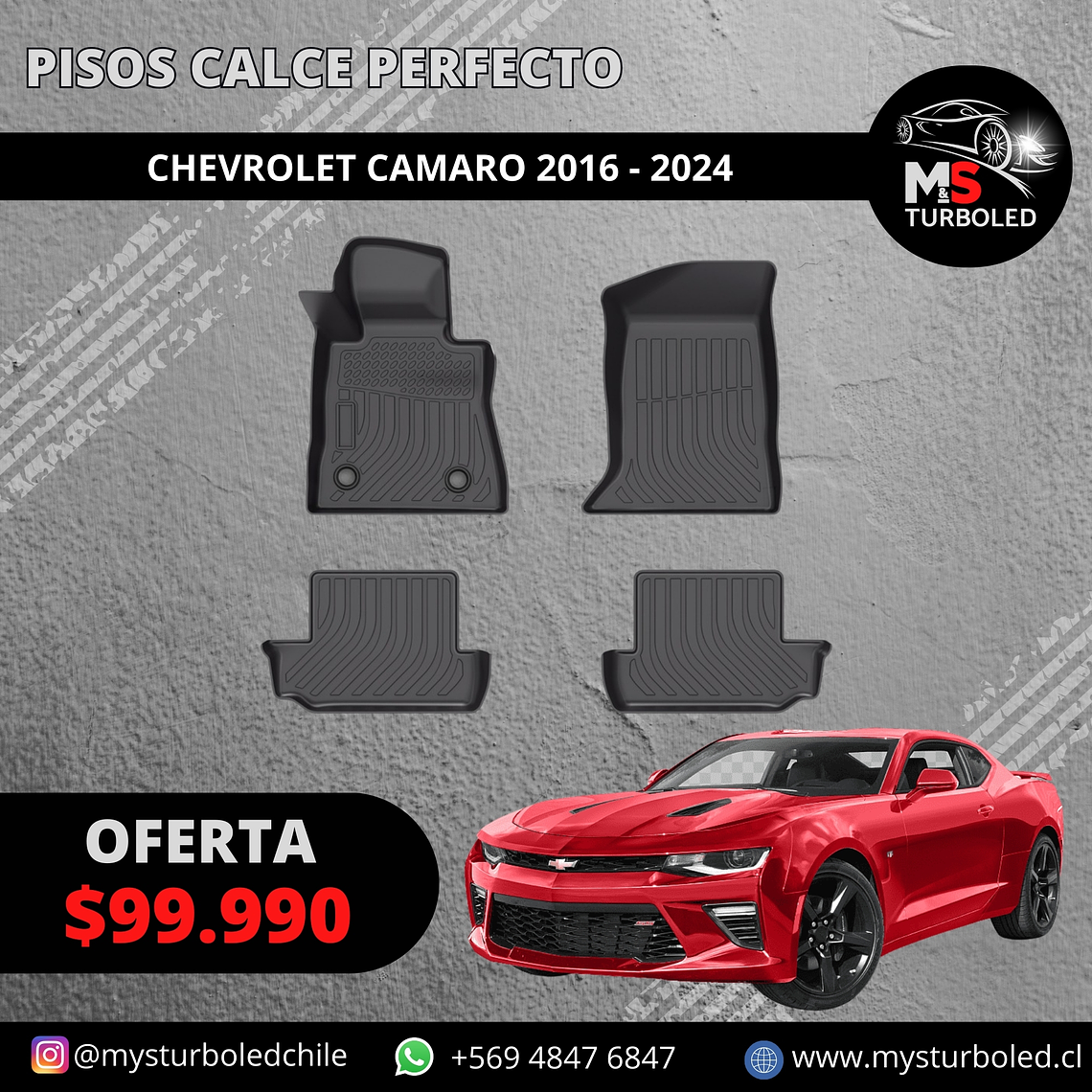 PISO DE CALCE PERFECTO CHEVROLET CAMARO 1