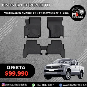 PISO DE CALCE PERFECTO VOLKSWAGEN AMAROK CON PORTAVASOS