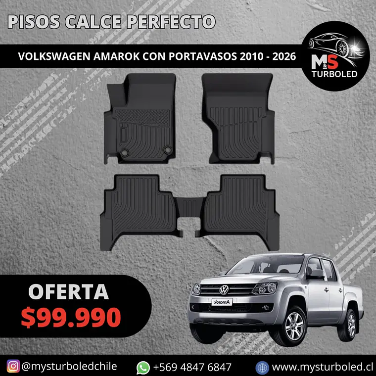 PISO DE CALCE PERFECTO VOLKSWAGEN AMAROK CON PORTAVASOS 1