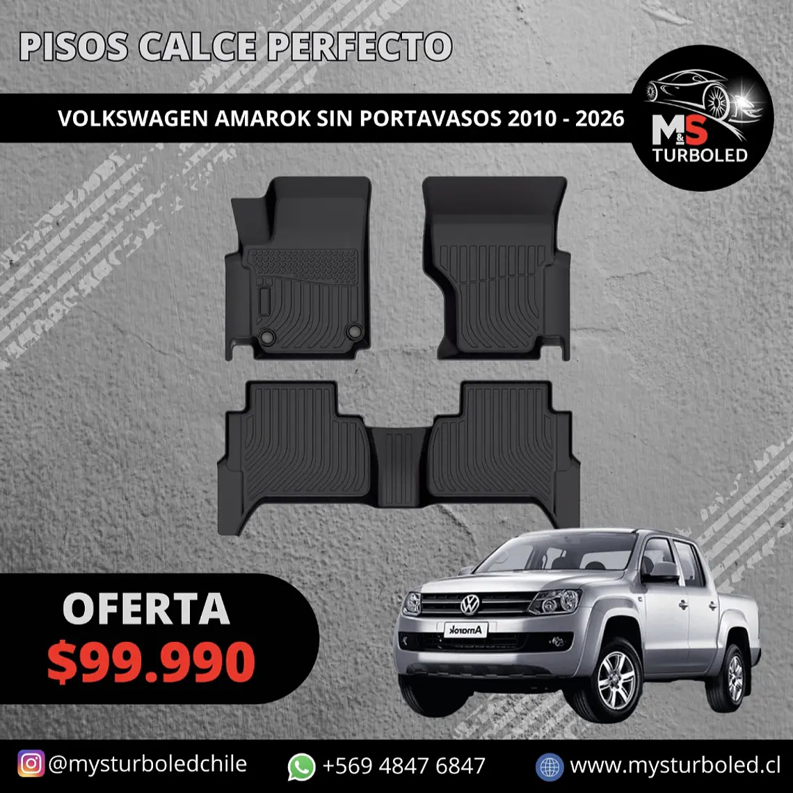 PISO DE CALCE PERFECTO VOLKSWAGEN AMAROK SIN PORTAVASOS 1