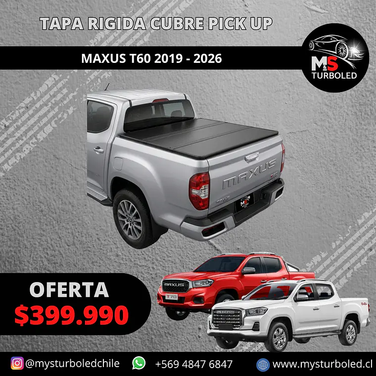 TAPA PLEGABLE RIGIDA MAXUS T60 2019 - 2026 1
