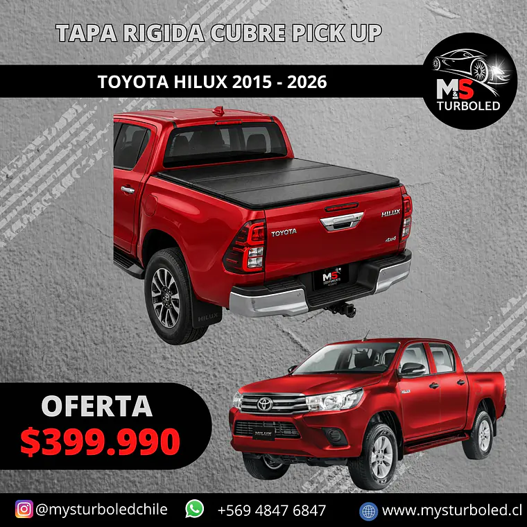 TAPA PLEGABLE RIGIDA TOYOTA HILUX 2015 - 2026 1