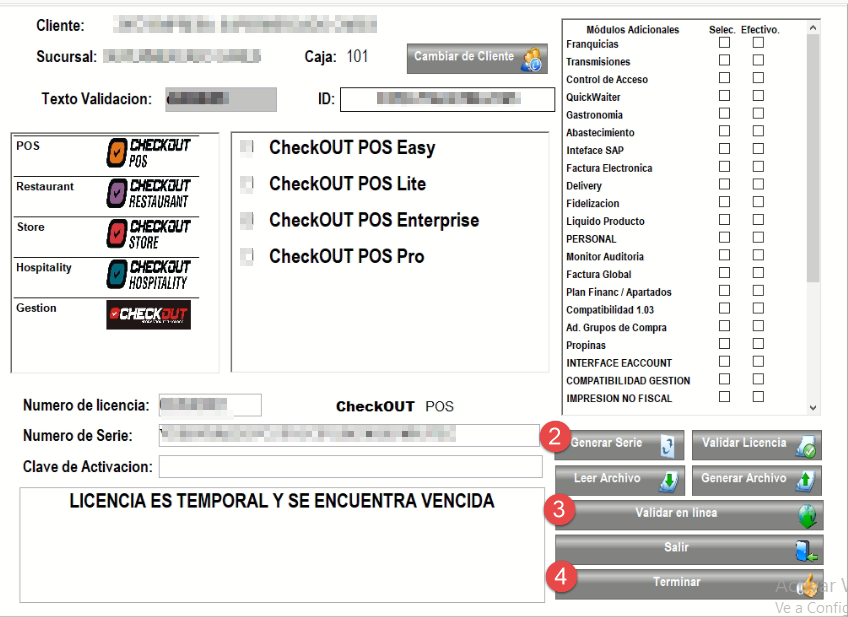 El sistema dice que mi licencia es temporal y esta vencida.  <br> ¿Qué hago? 