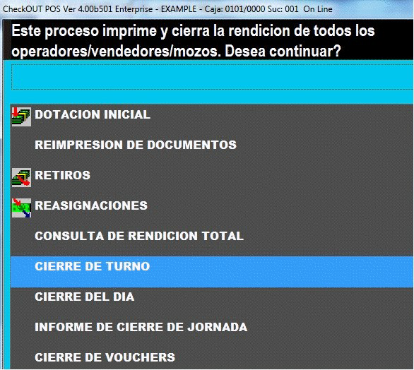 Cierre de Turno Ciego