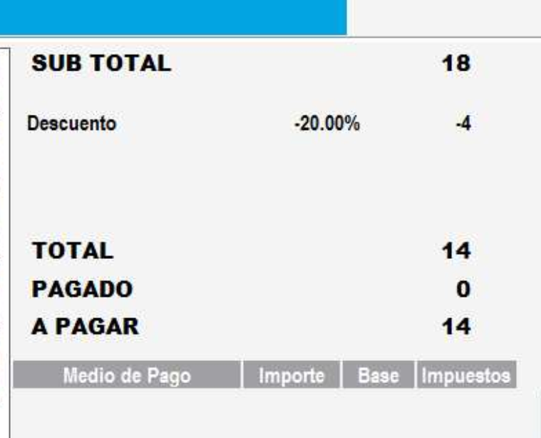 Como aplicar un % de descuento al Total de la Venta