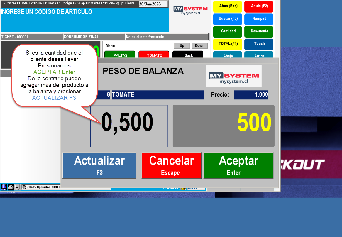 Venta de productos con Balanza CheckOUT