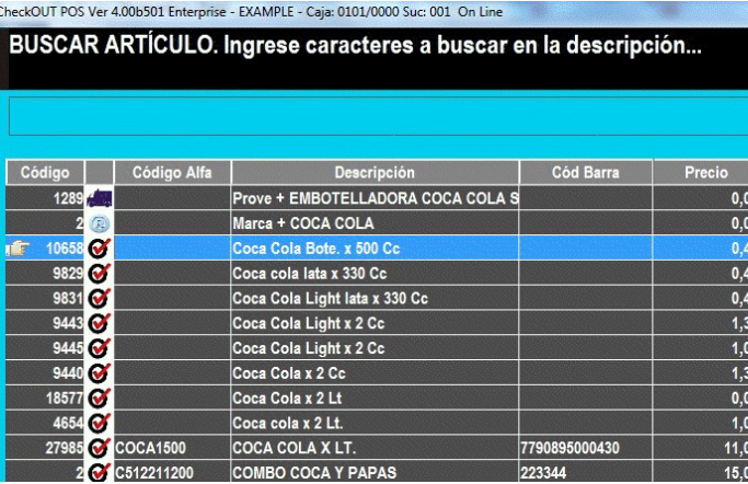 Búsqueda de Productos en el POS