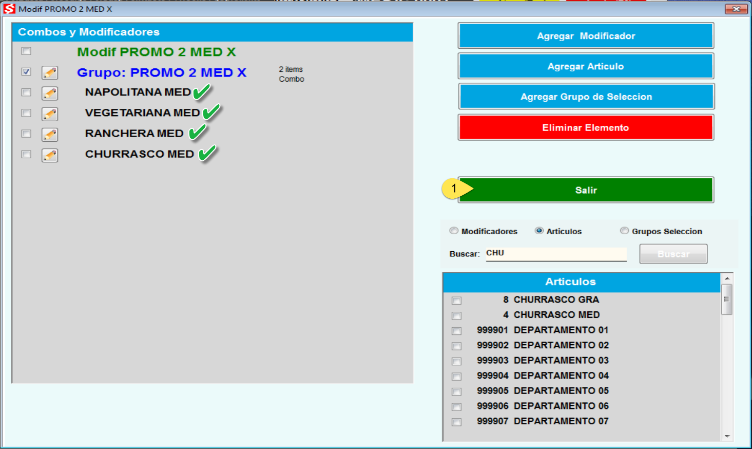 Crear botón para combo 2 x