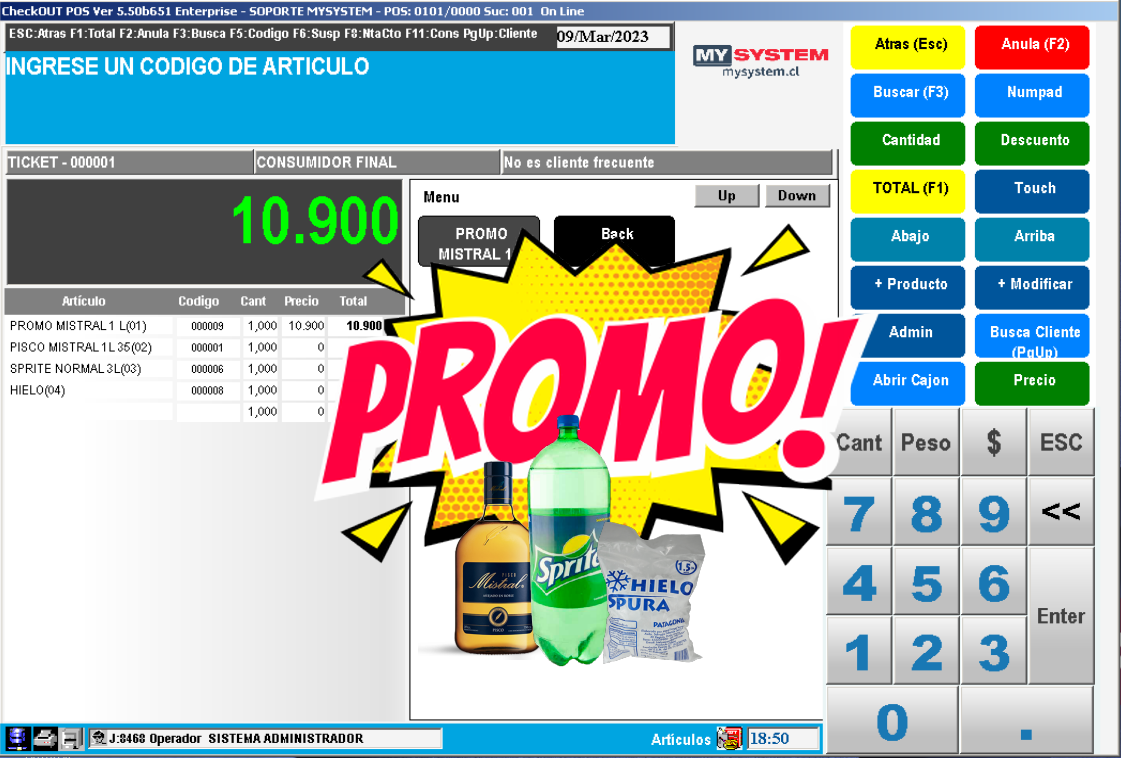 Crear promoción BOTILLERIA