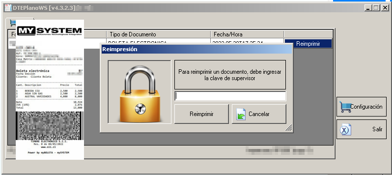 Reimprimir Boletas/ Facturas desde DTE PLANO