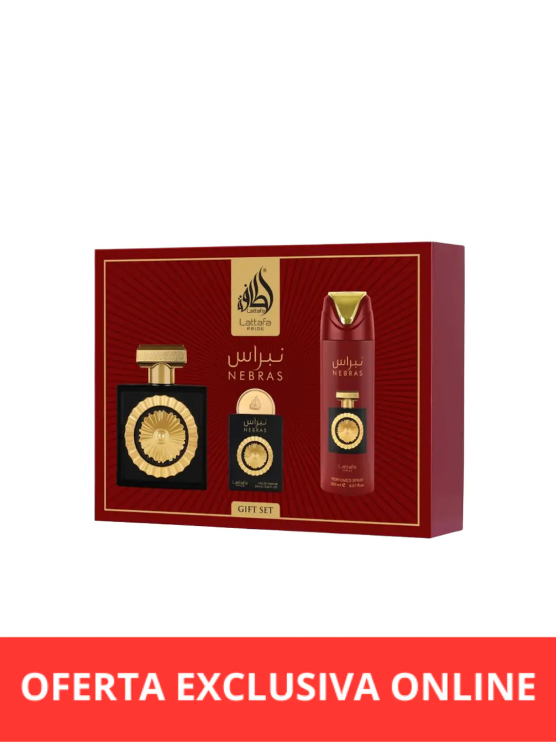 PERFUME LATTAFA PRIDE NEBRAS UNISEX EDP 100 ML / 20 ML / PERFUME SPRAY 200 ML ESTUCHE 1