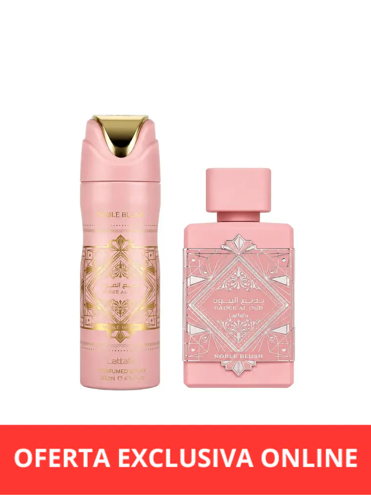 Lattafa SET Badee Al Oud Noble Blush With EDP Mujer 100 ml+Perfume Spray 200 ml 1