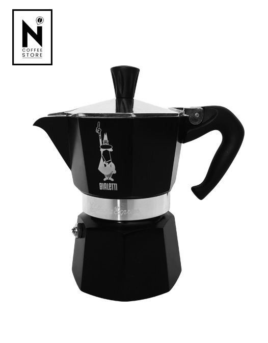 Cafetera Moka negra (3 tazas de café espresso) - CAFÉS DE ESPECIALIDAD