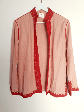 PINK EMBROIDERED CASHMERE JACKET